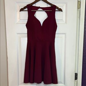 B Darlin Burgundy Skater-Style Dress